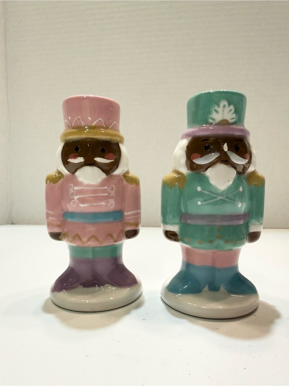 Pastel Nutcracker Salt and Pepper Shakers - Pink & Teal